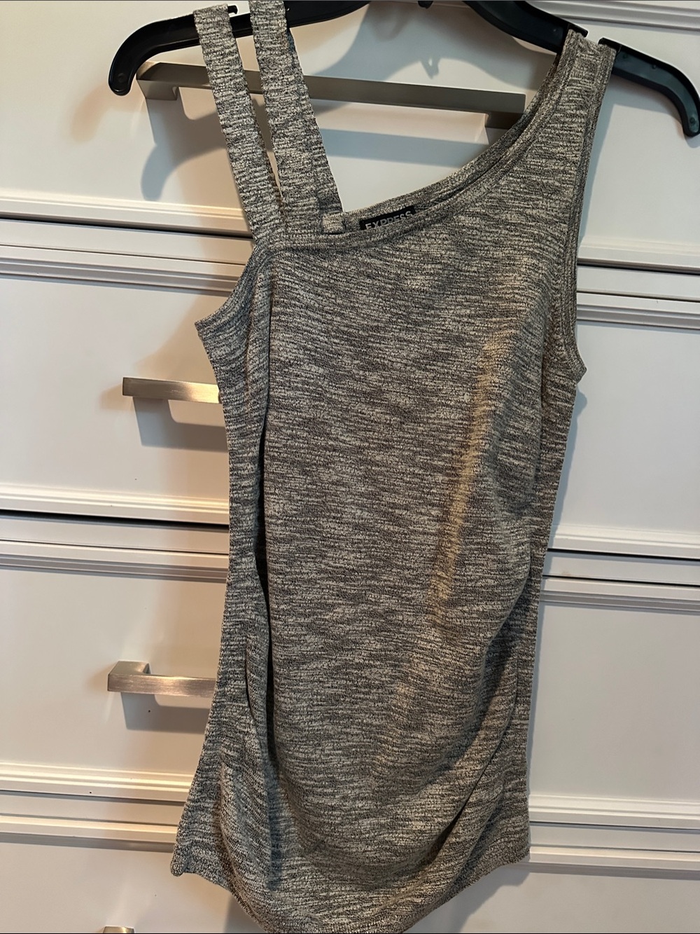 Express Asymmetric One-Shoulder Heather Tank top.
